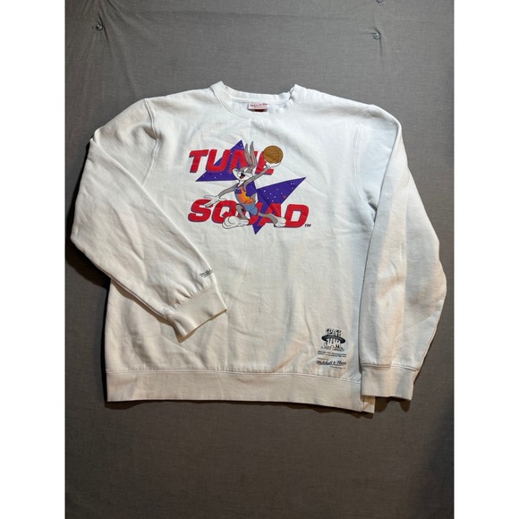 Mitchell & Ness Space Jam Tune Squad Bugs Bunny Sweatshirt White Mens XXL White - Picture 1 of 13